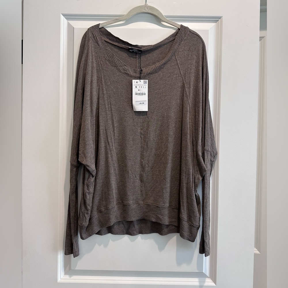 Zara Relaxed Fit Brown Blouse